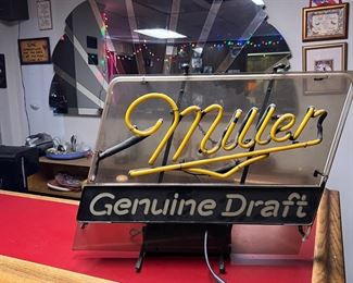 vintage neon miller beer sign
