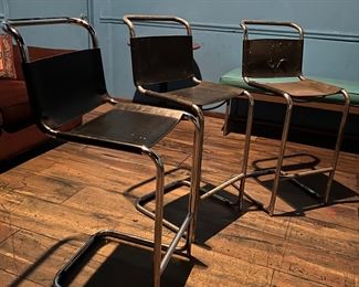 mid century modern original Mart Stam cantilevered bar stools