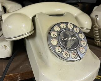 lots of telephones from different eras