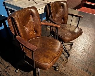 Vintage MCM leather dining / office chairs