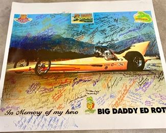 "Big Daddy Ed Roth" Memorabilia with autographs.