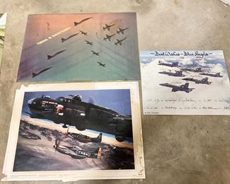 Blue Angels poster and plane photos.