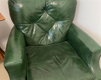 Vintage green leather chair
