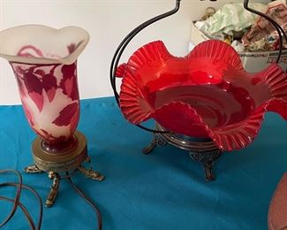Art glass galle lamp