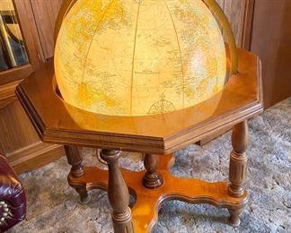 MCM Lighted Globe on Stand