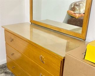 MCM Blonde Dresser with Mirror