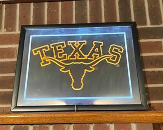 Lighted Texas Framed picture of longhorn.