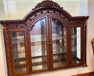 Large Ornate Cabinet with Beveled Glass