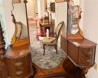 Antique Dresser with Mirror (cracked)