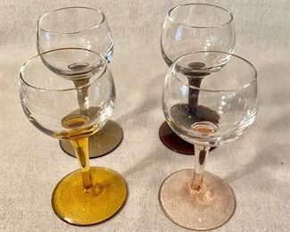 Multi Colored Stem Wine Glasses