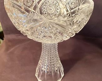 Vintage Fine Cut Crystal Pedestal & Bowl