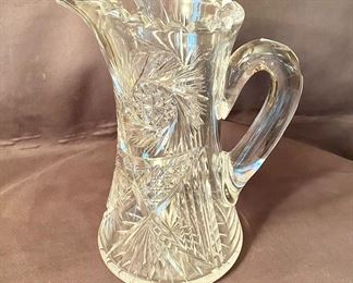 Vintage American Brillant Period Deeply Cut Glass Pitcher