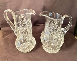 Crystal Deeply Cut Glass Pitcher