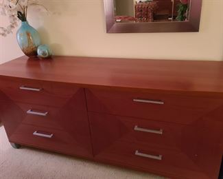 Cherry wood 6-drawer dresser & 2 coordinating nightstands; $350/3-piece set.