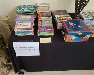 Children's books; choose any 4 for $1 (sold in lots of 4 only).  