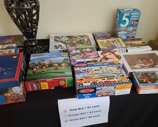 Children's puzzles $1-$5 each.