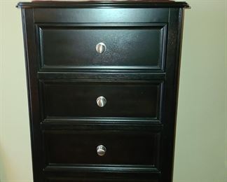 Stanley black 5-drawer lingerie chest with felt-lined top drawer; $259