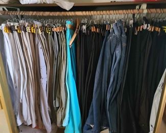 Women's pants; most are size 16-short or Chico's size 3.