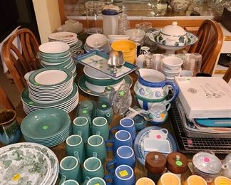 Colorful dishes, mugs & bowls; mix & match!