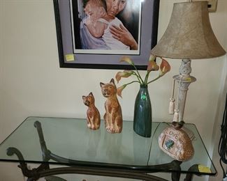 Norma Zimmer original chalk print done for my parents (1 of 2); $250.  Cats & other animal home decor!