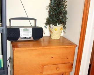 Pine Work Table with Cabinets