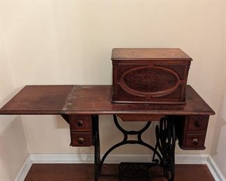 Vintage Domestic sewing table with machine