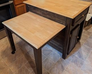 Kitchen Island with storage and side table extension