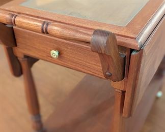 Antique drop-leaf teacart 