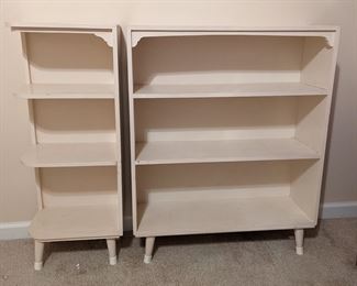 White wooden bookcases