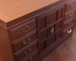 Custom craft and sewing table with built-in chair and storage