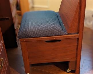 Custom craft and sewing table with built-in chair and storage