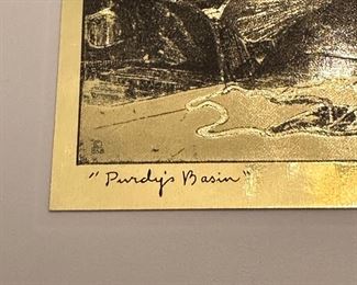 Gold etch artwork by Lionel Barrymore (Drew Barrymore’s great uncle)