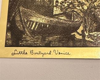 Gold etch artwork by Lionel Barrymore (Drew Barrymore’s great uncle)