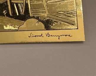 Gold etch artwork by Lionel Barrymore (Drew Barrymore’s great uncle)