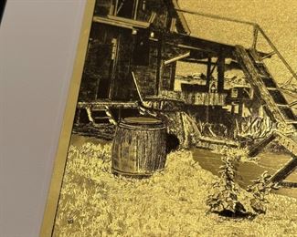 Gold etch artwork by Lionel Barrymore (Drew Barrymore’s great uncle)