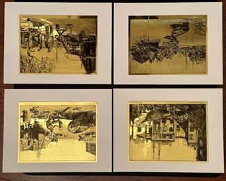 Gold etch artwork by Lionel Barrymore (Drew Barrymore’s great uncle)