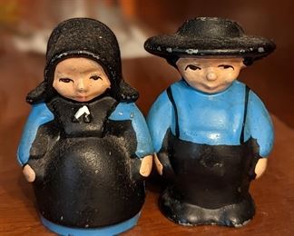 Vintage cast iron salt and pepper shakers