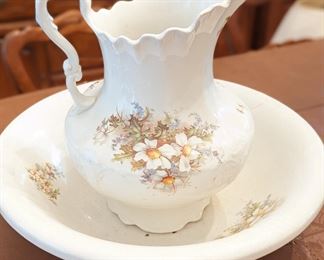 Antique pitcher and bowl
