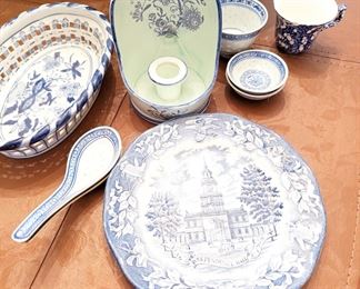 Vintage blue and white chinaware 
