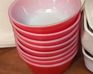 Anchor Hocking Red Fire King bowls