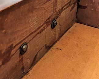 Antique chest with burled inlayand marble top