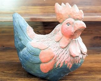 Carved rooster