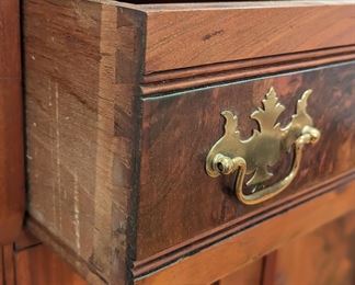 Antique marbled top dry sink/side cabinet