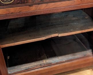 Antique marbled top dry sink/side cabinet