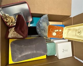 vintage jewelry and boxes