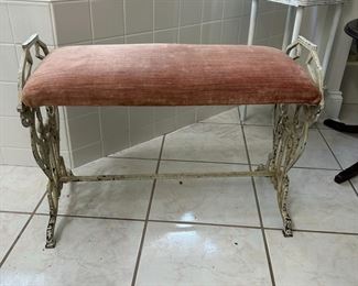 Upholstered metal bench 