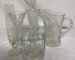 wcrystal and glass vase collection2781 t
