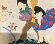 woriginal signed folkart painting3151 t