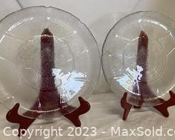 wvintage arcoroc fleur torte plates3761 t