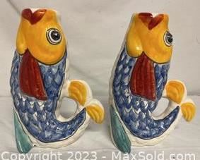 wvintage fish candle holders italian1121 t